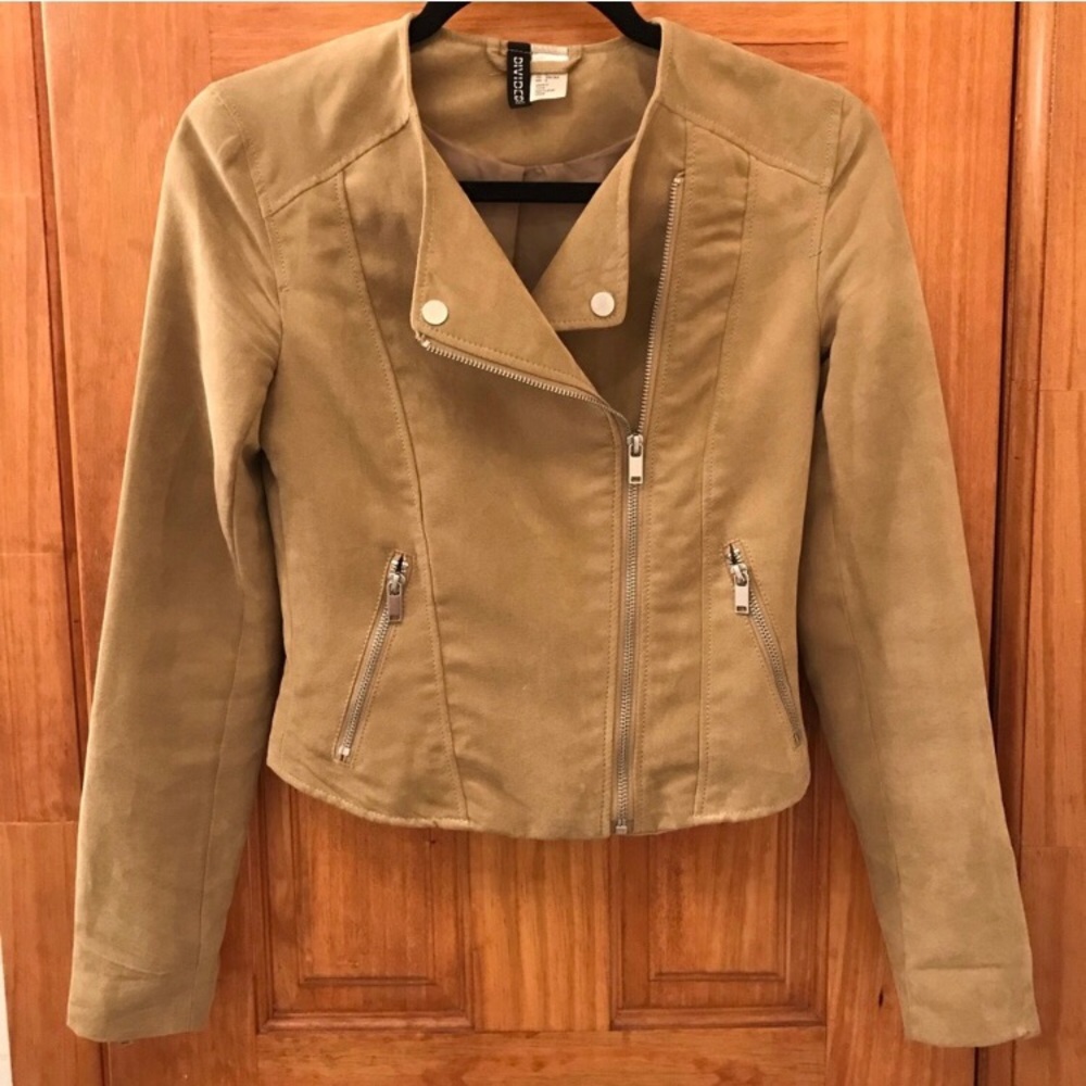 Camel suede jacket, perfect condition, size 2!